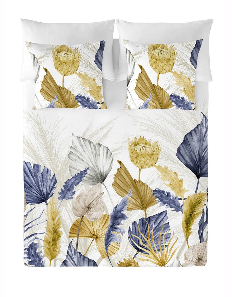 Lakenset Pampa - katoen (wit / blauw)
