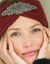 Headband in tricot met juweel (bordeaux)