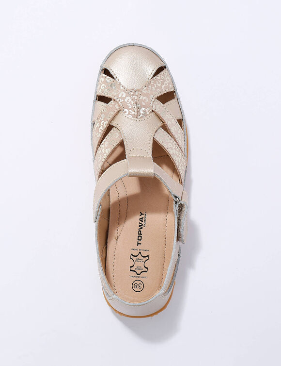 Schoenen van soepel leer (goudkleurig)