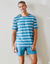 Shortama in gestreept katoen, korte mouwen (blauw / wit)
