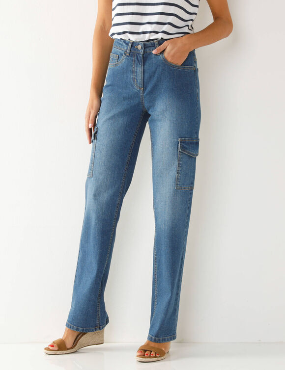 Jean droit cargo (stone)