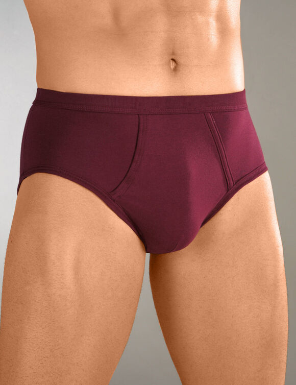 Slip ouvert taille haute uni - lot de 6 (bordeaux / bleu)