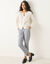 Vest met knopen en ronde hals, fantasietricot (ecru)