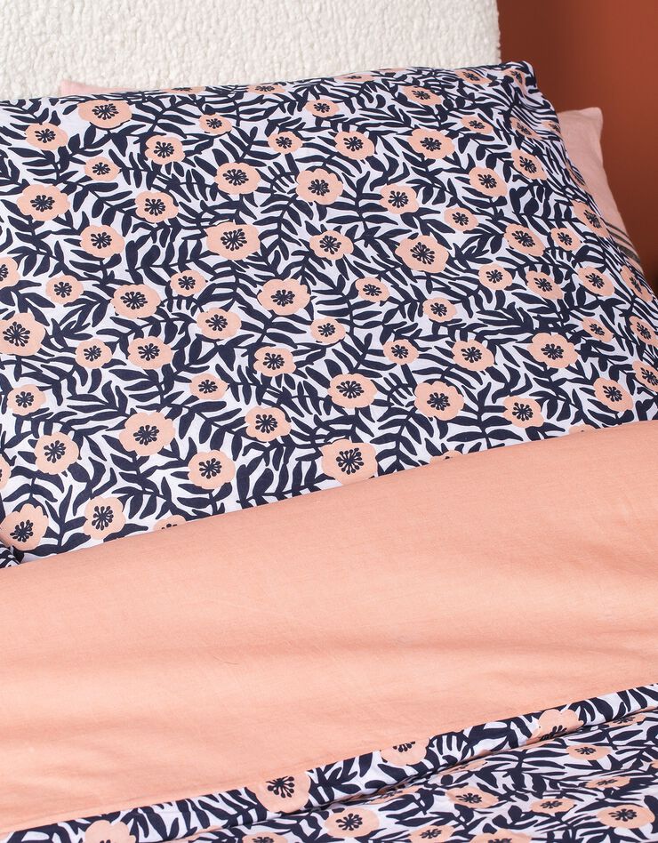 Parure de lit Poppy - coton (bleu / rose)