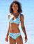 Bas de maillot de bain forme midi imprimé Linao (turquoise / écru)