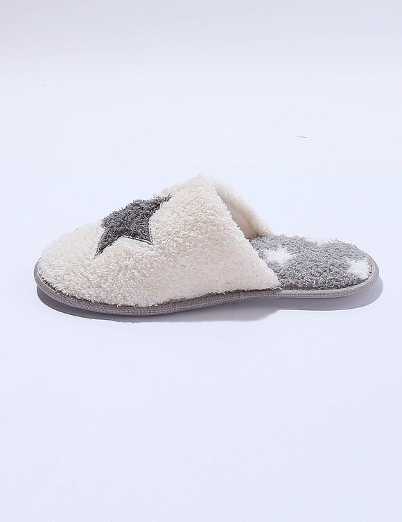 Mules plates souples étoile (gris)