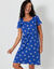 Kort nachthemd met sterrenprint (felblauw)