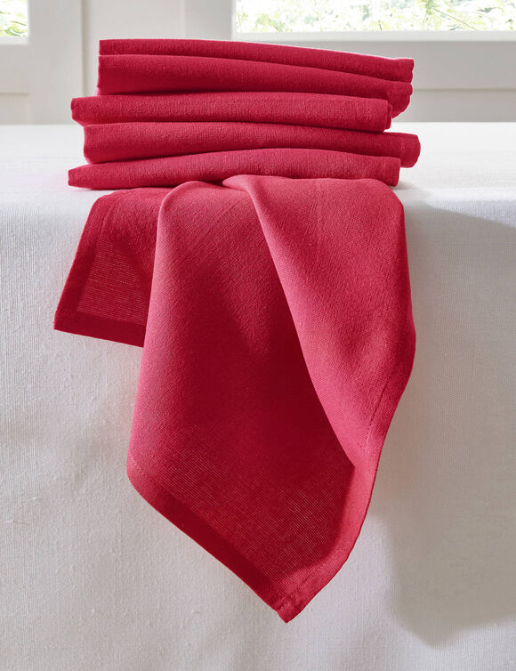 Effen tafelservet - set van 6 (rood)