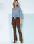 Bedrukte bootcutlegging, elastische taille (zwart / karamel)
