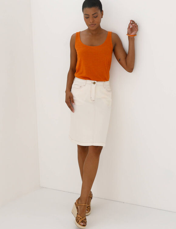 Jupe &eacute;vas&eacute;e gainante, renfort int&eacute;rieur (&eacute;cru)