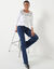 T-shirt met ronde hals en lange mouwen in kant (wit)