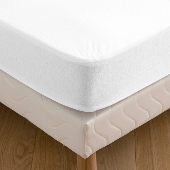 Prot&egrave;ge matelas molleton imperm&eacute;able PVC housse 25 cm  (blanc)