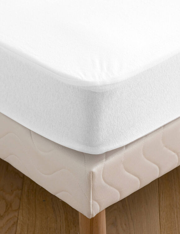 Prot&egrave;ge matelas molleton imperm&eacute;able PVC housse 25 cm  (blanc)