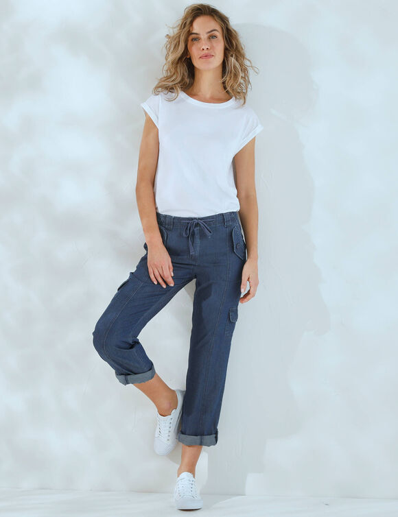 Jean battle retroussable (stone)