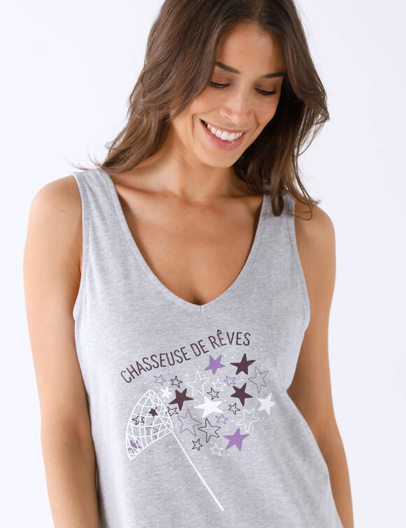 Nachthemdje in jersey "Chasseuses de r&ecirc;ves" (chin&eacute; grijs)
