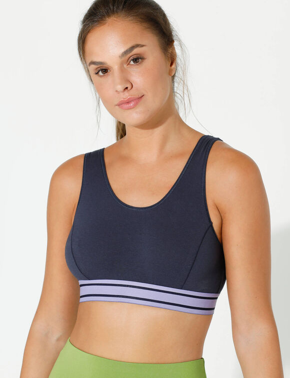 Brassi&egrave;re sport sans armatures - lot de 2 (parme + marine)