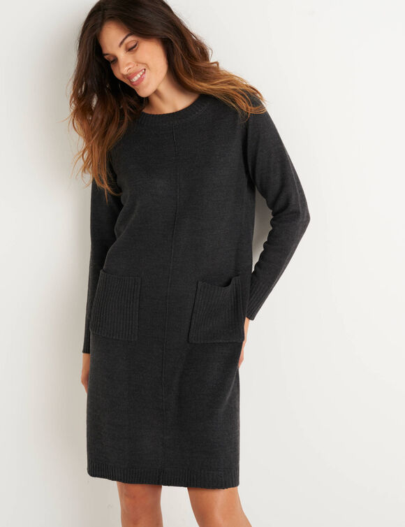 Robe pull à poches (anthracite chiné)