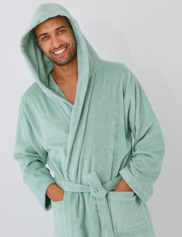 Badjas voor volwassenen met capuchon - lusjesbadstof 380 g/m&sup2; (amandel)