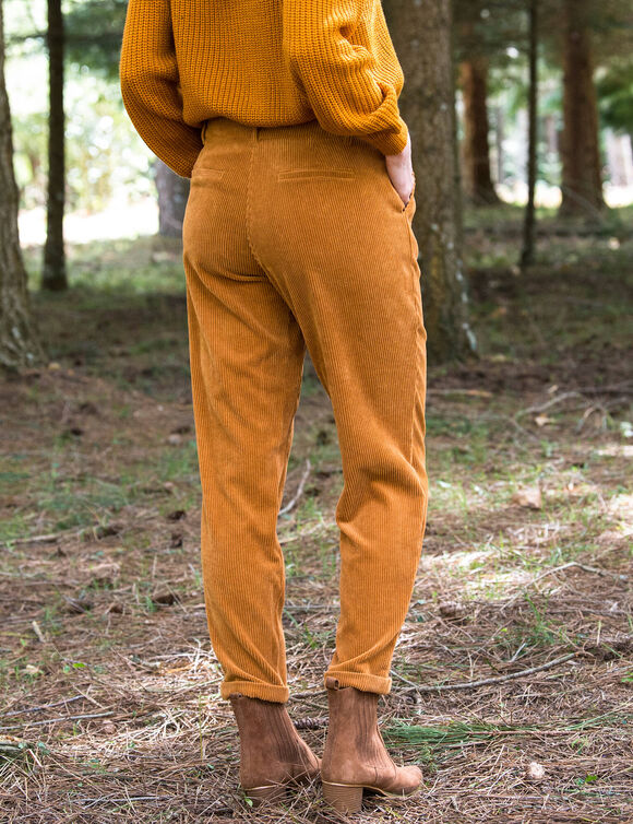 Pantalon 7/8ème, velours (miel)