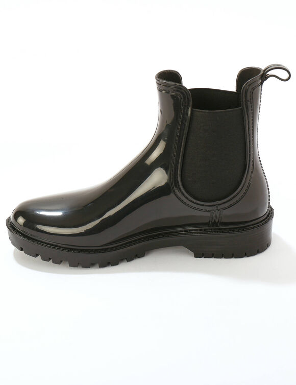 Chelsea regenbottines, gekartelde zool (zwart)