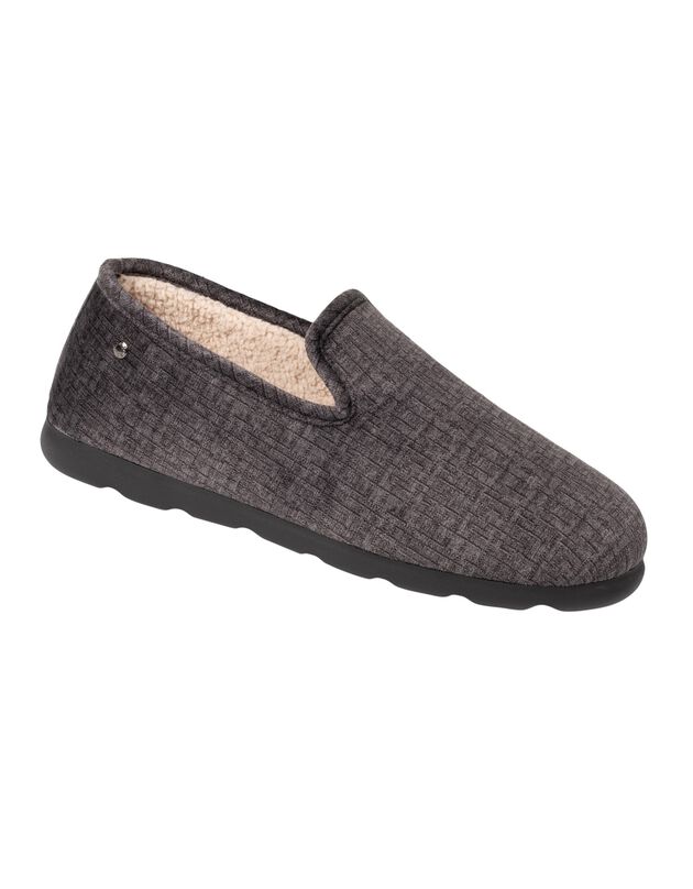 Chaussons forme charentaise – semelle ergonomique ISOTONER® (gris)