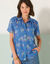 Soepele, geruite bloes met knoopsluiting (blauw)