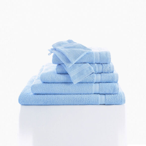 Collection serviettes de bain unies 420 g/m2 confort moelleux (bleuet)