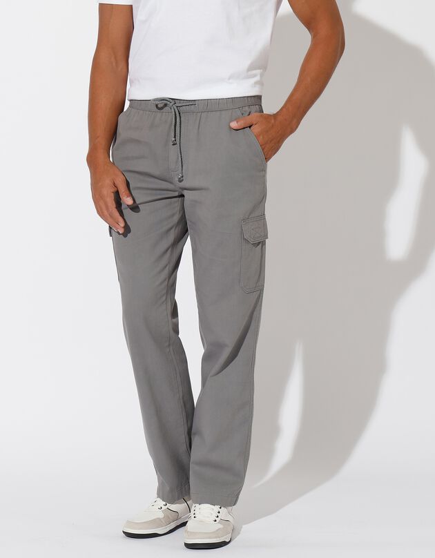 Pantalon cargo multipoches (gris)