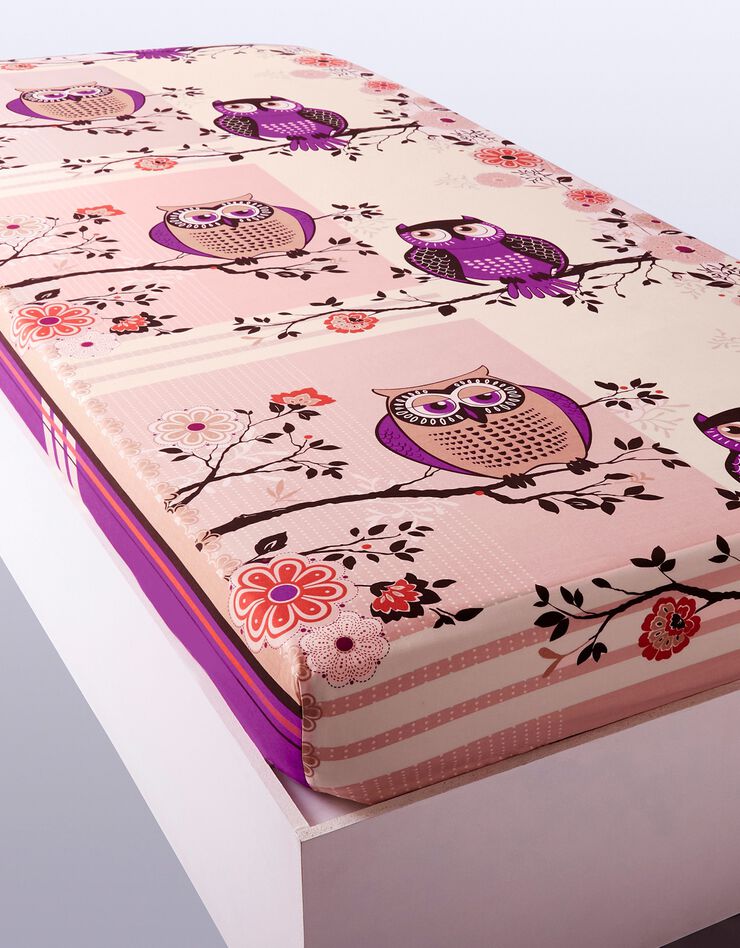 Linge de lit Chouette flanelle, prune Linge de lit Chouette flanelle, prune, hi-res image number 2