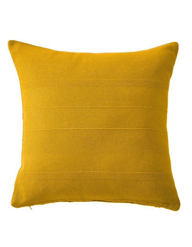 Housse coussin unie coton tissage artisanal - lot de 2 (curry)