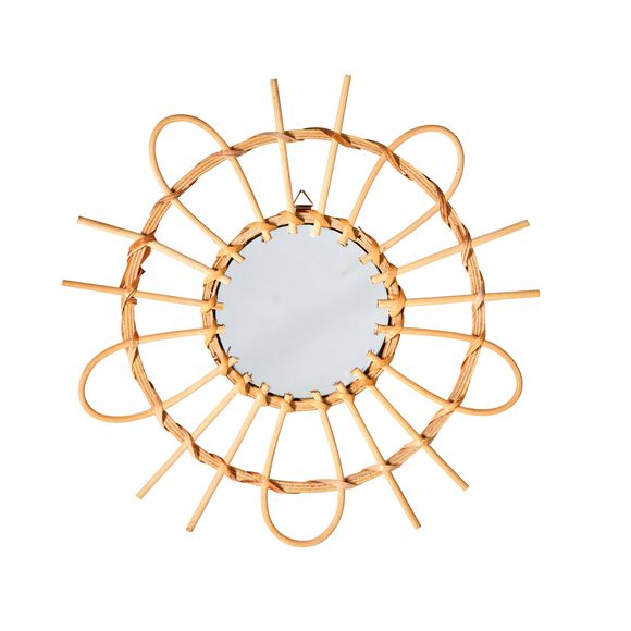 Miroir rond rotin - lot de 3 (bois)