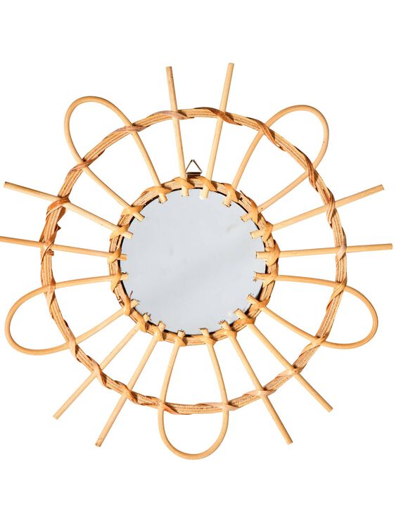 Miroir rond rotin - lot de 3 (bois)