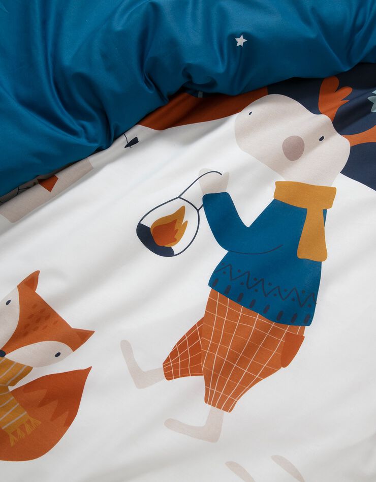 Linge de lit enfant imprimé Rando - coton  (blanc)