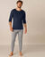T-shirt met lange mouwen en lang rugpand - herenondergoed, set van 2 (marine)