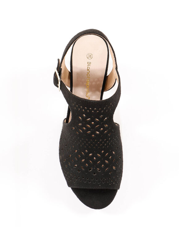 Sandalen met ajour en open neus (zwart)