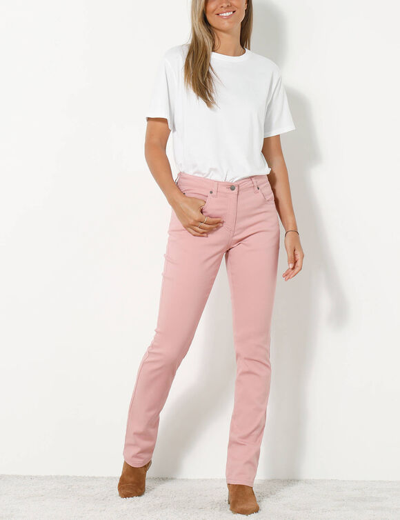 Pantalon sculptant, 5 poches (bois de rose)