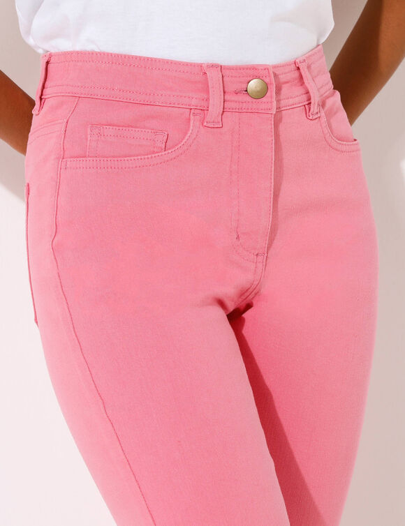 Pantalon droit sculptant, renfort gainant (rose)