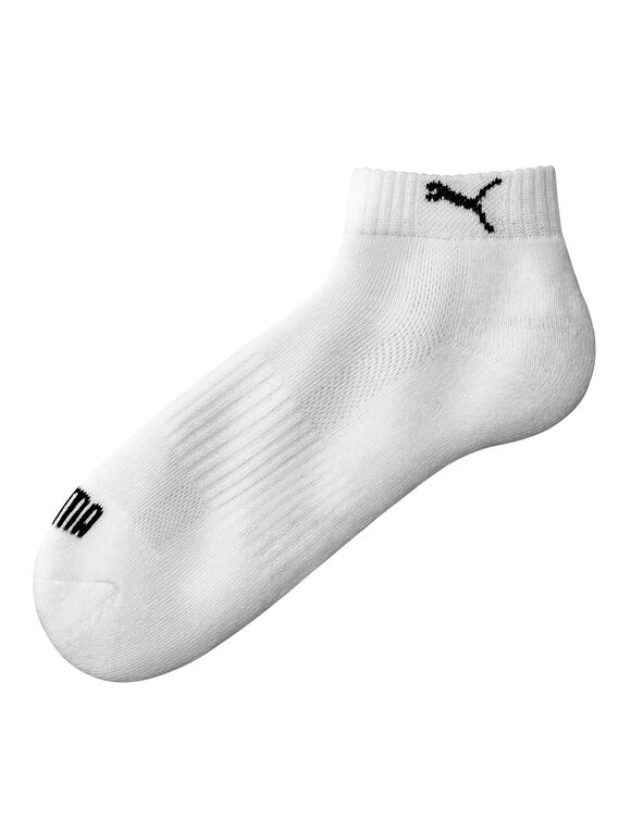 Chaussettes basses matelass&eacute;es quarter - lot de 3 paires (blanc)