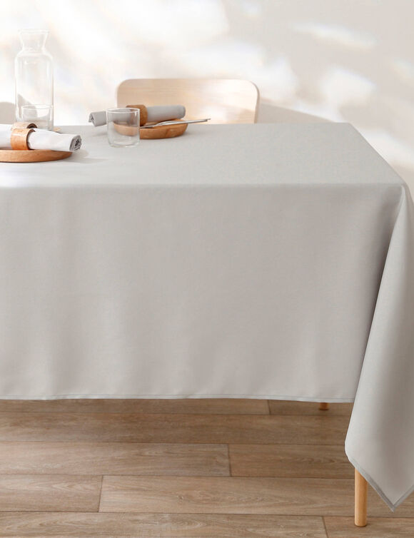 Nappe unie entretien facile (gris perle)