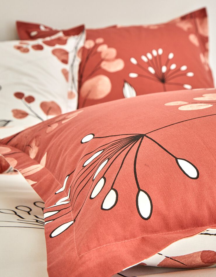 Linge de lit Danae en coton imprimé (terracotta)