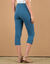 3/4 macramé legging, elastische tailleband (grijsblauw)
