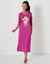 Chemise de nuit longue imprim&eacute;e rosaces (violine)