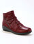 Boots met sleehak en rits, getextureerd effect achter (bordeaux)