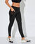Legging met hoge taille en pasjes in nettricot (zwart)