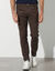 Rechte broek in rekbare twill (chocolade)