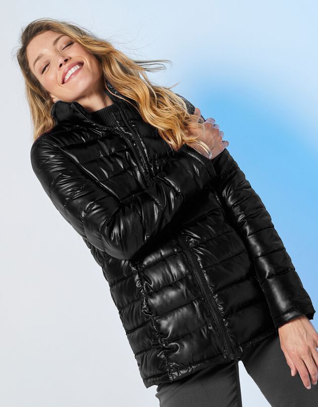 Lichte gewatteerde jas, kort model (zwart)