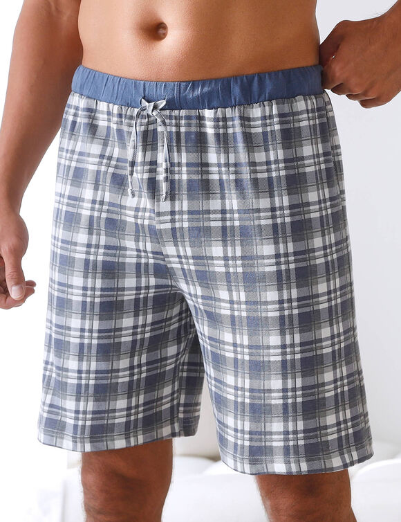 Short pyjama - lot de 2 (carreaux bleu / carreaux gris)