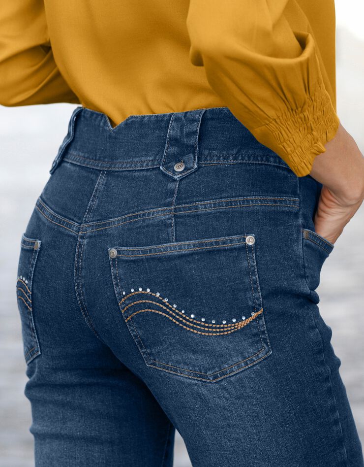Rechte jeans met hoge taille - grote gestalte, dark blue Rechte jeans met hoge taille - grote gestalte, dark blue, hi-res image number 2