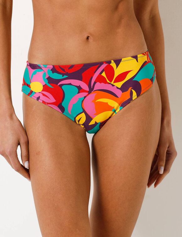 Culotte de bain midi toucher peau de p&ecirc;che, imprim&eacute; Cayetana (veelkleurig)