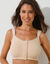 Brassière microfibre post-opératoire forme brassière ouverture devant par bande auto-agrippante - sans armatures (nude)